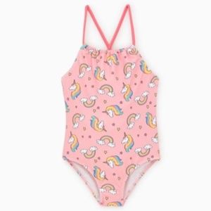 Zara unicorns and rainbows swimsuit (light pink)